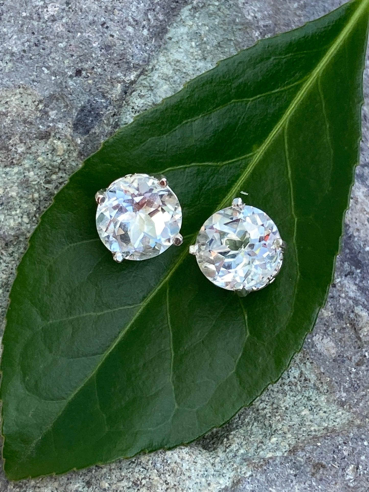 White Topaz Sterling Silver Studs