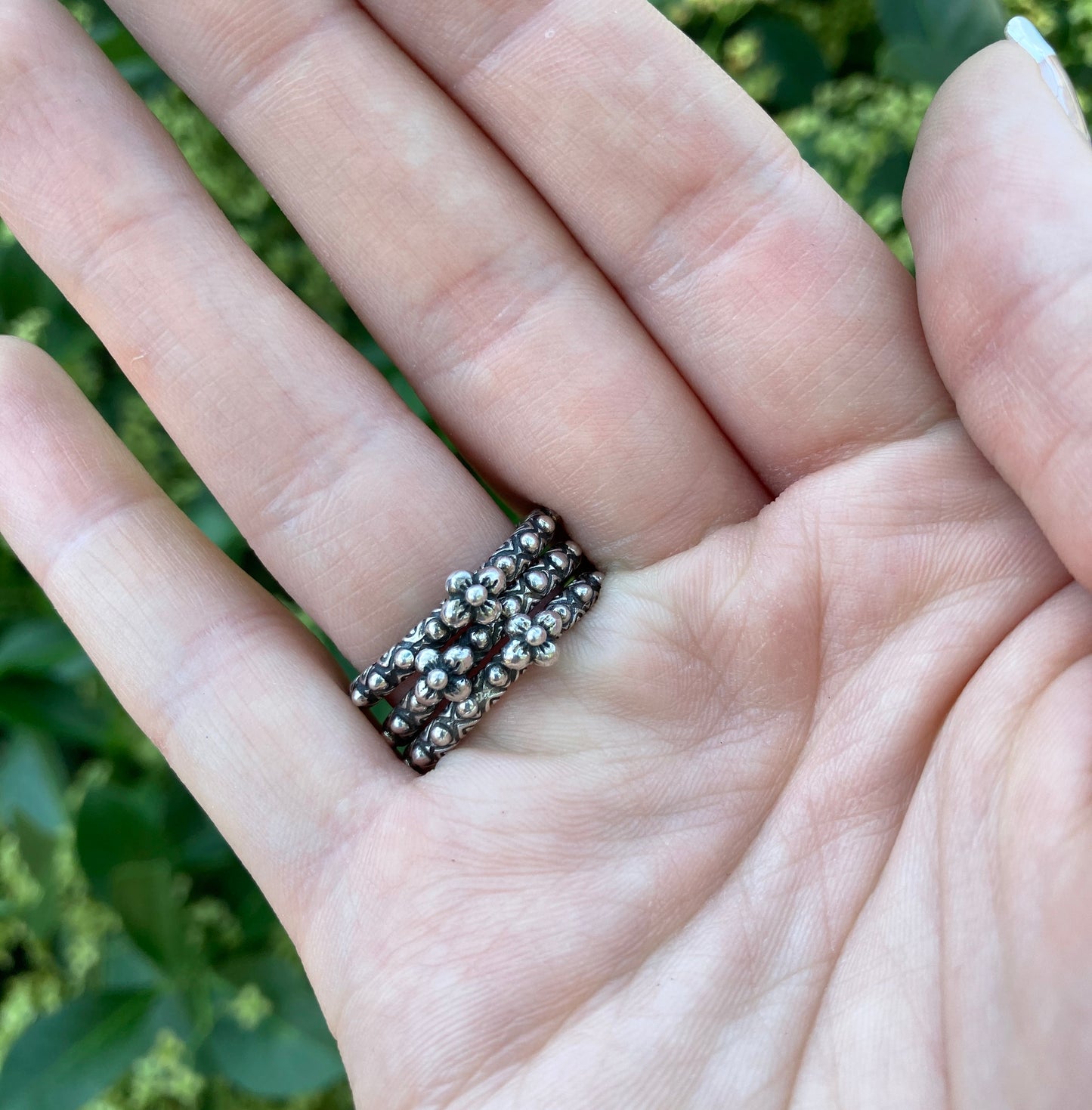 Rhodolite Garnet, Citrine & Blue Topaz Ring Set