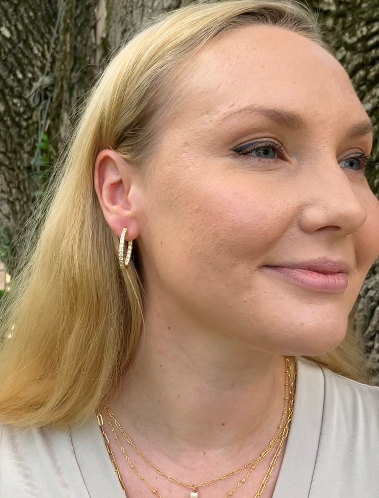 Gold Toned Round Hoop Earrings