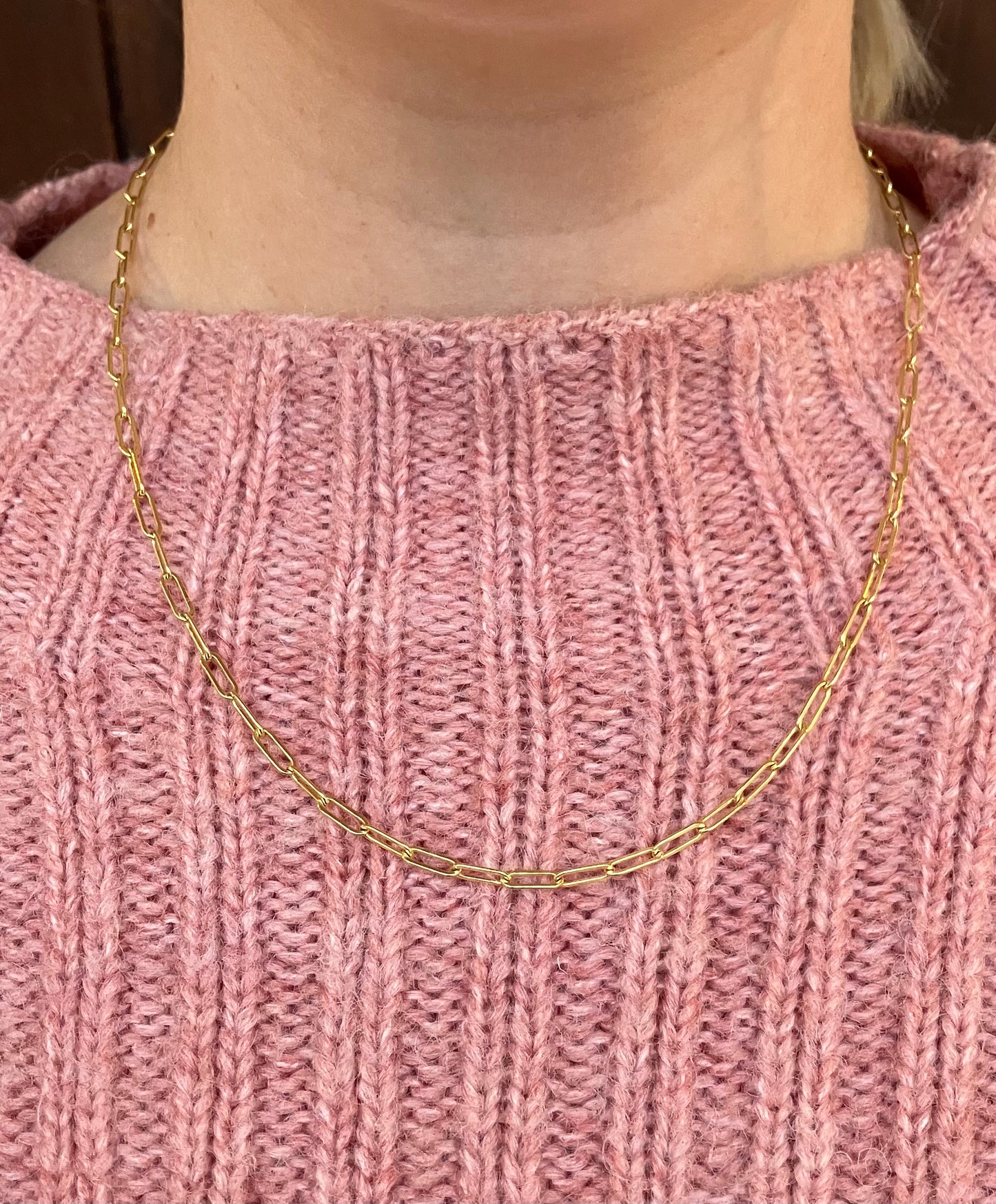 Gold Filled 20" Paperclip Necklace