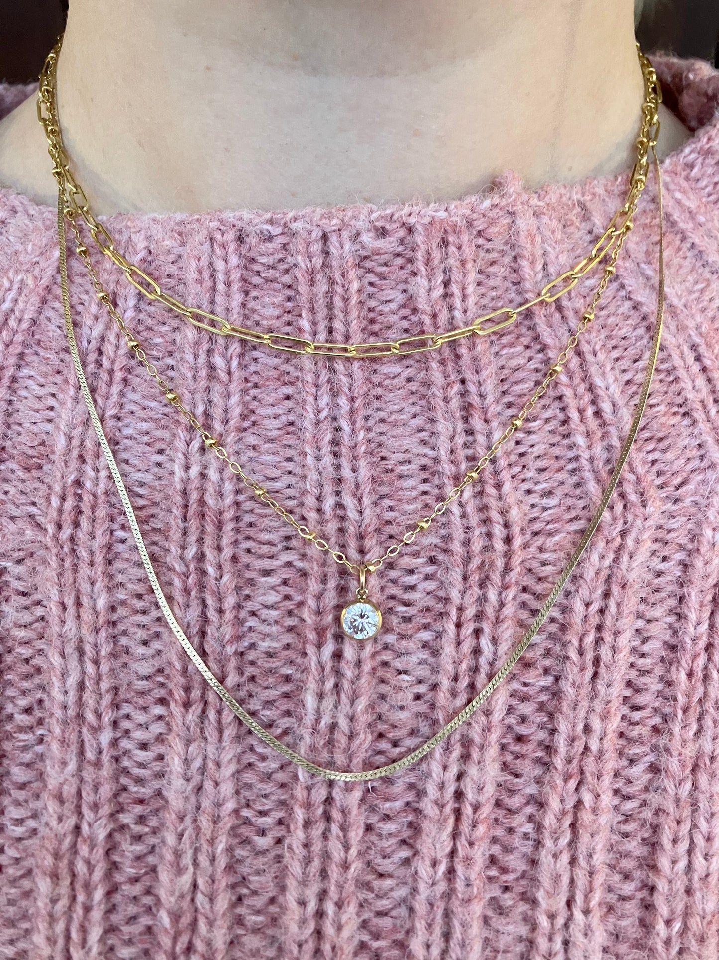 Gold Filled 18" Paperclip Necklace