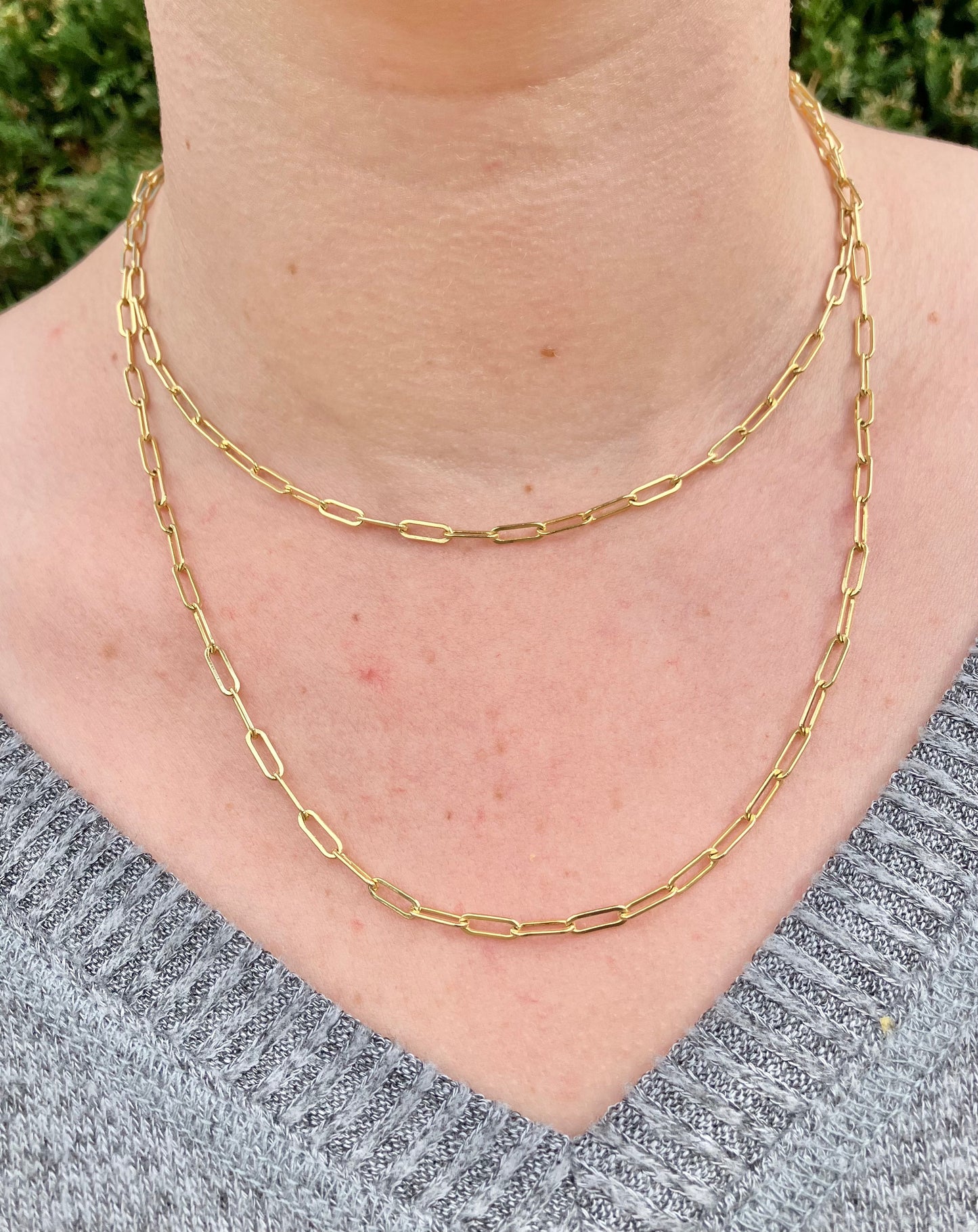 Gold Filled 20" Paperclip Necklace