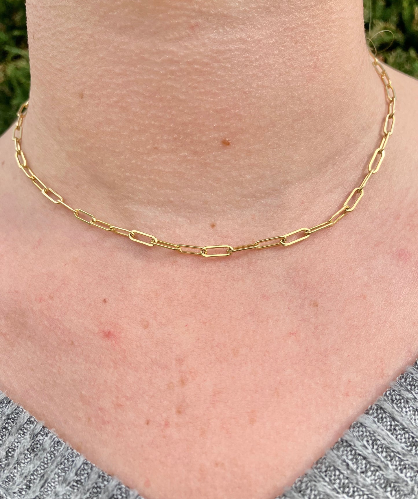 Gold Filled 18" Paperclip Necklace