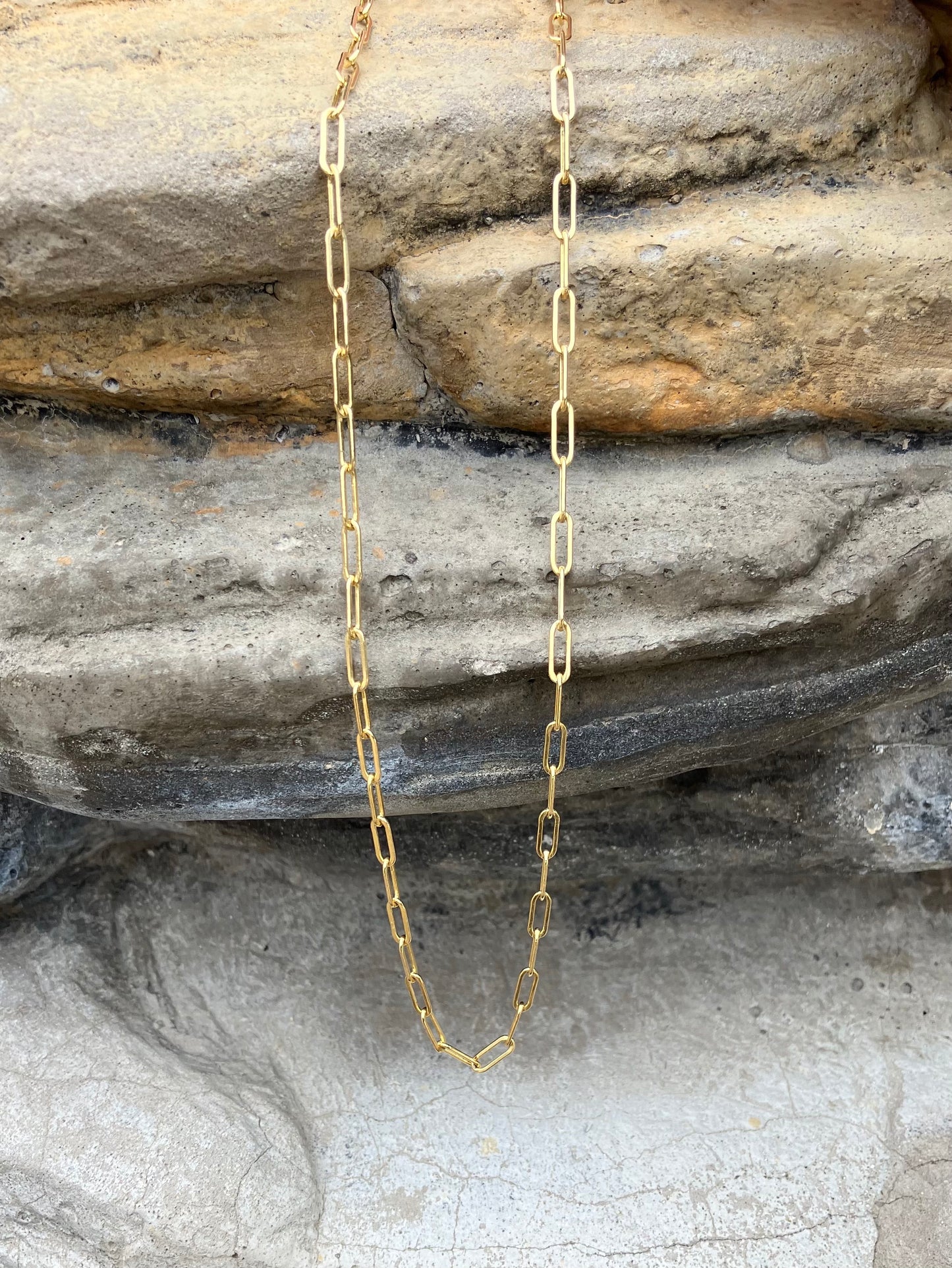 Gold Filled 18" Paperclip Necklace