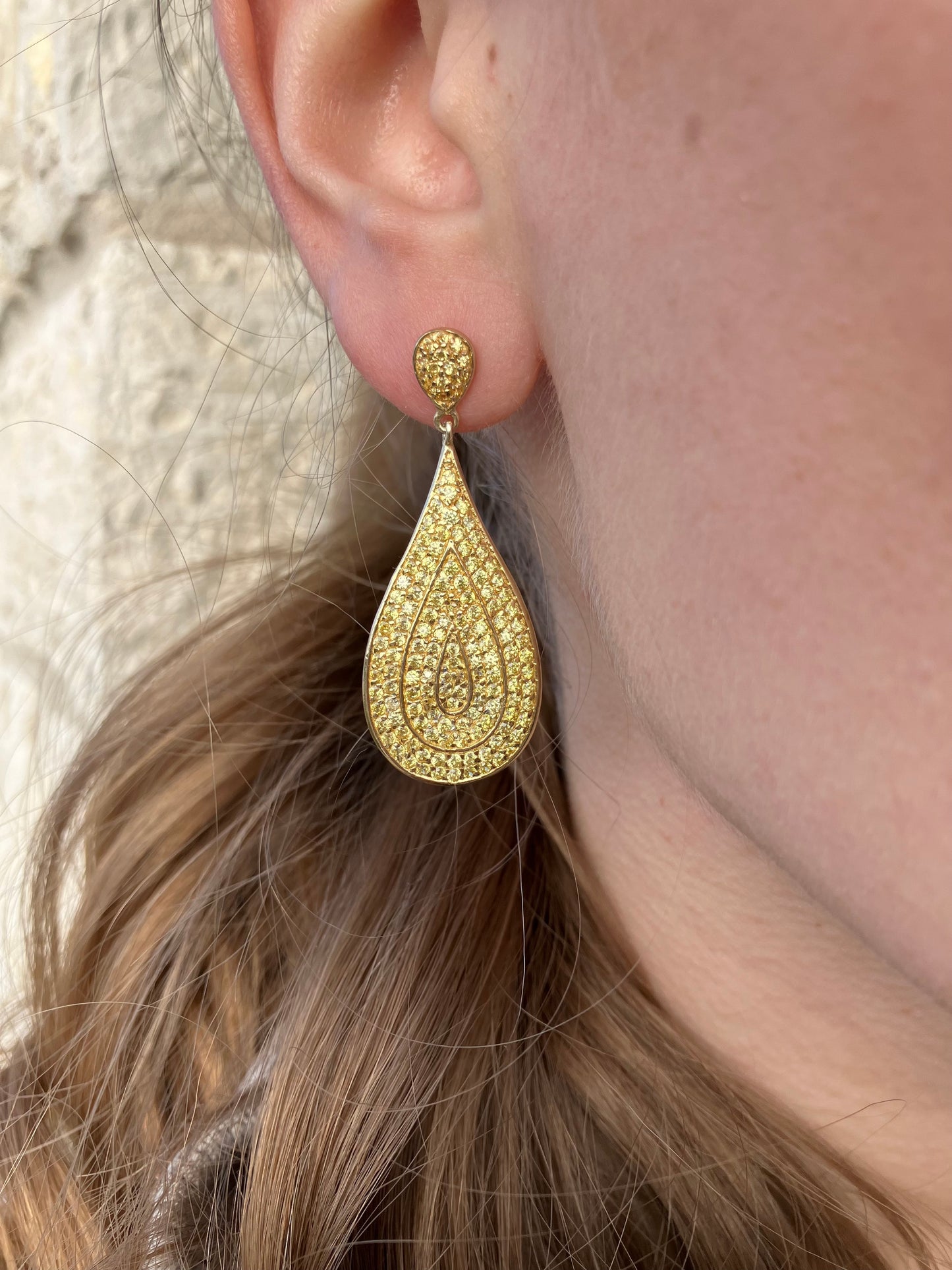 Sterling Silver Gold Plated Tear Drop Earrings
