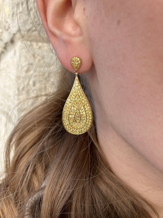Sterling Silver Gold Plated Tear Drop Earrings