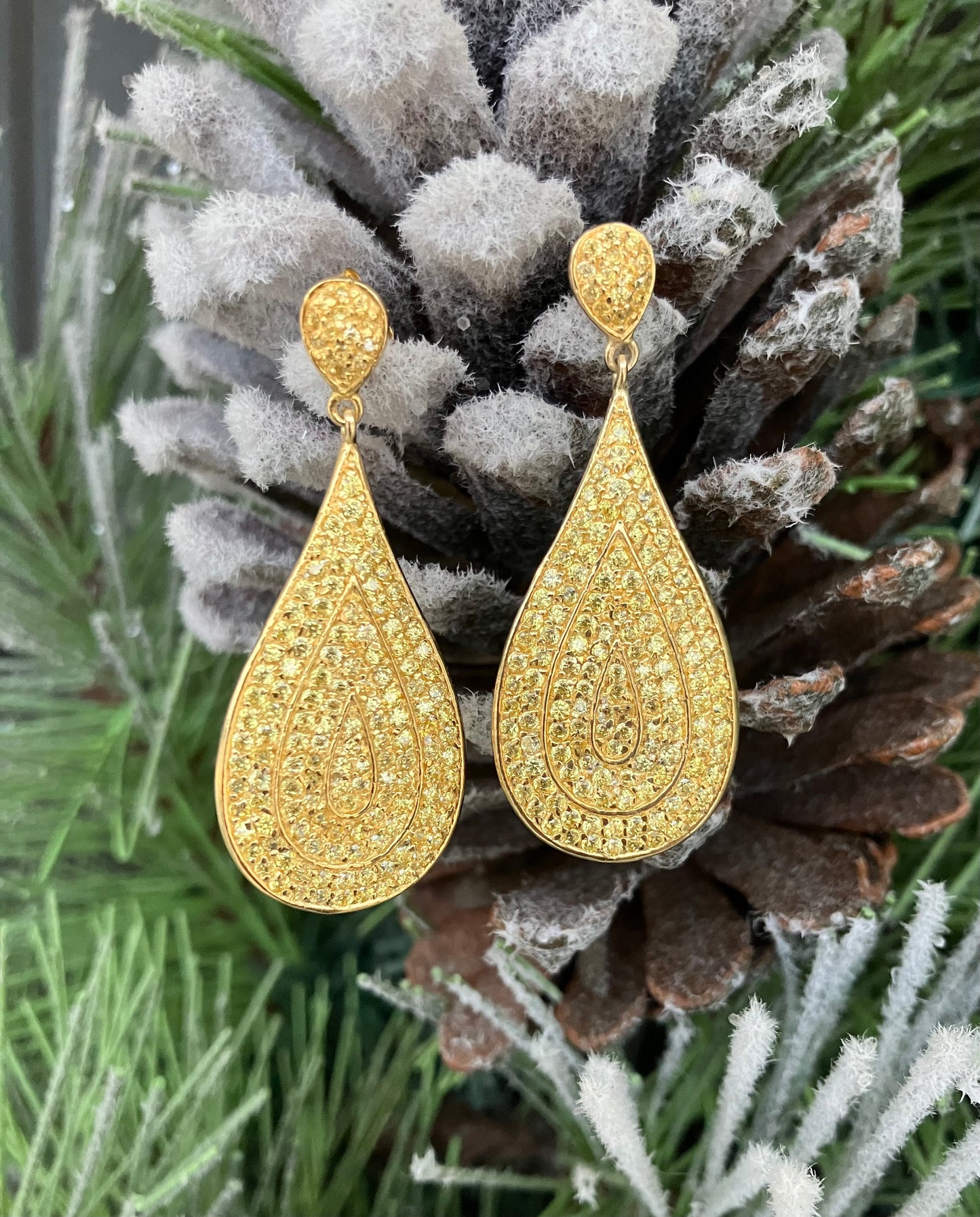Sterling Silver Gold Plated Tear Drop Earrings
