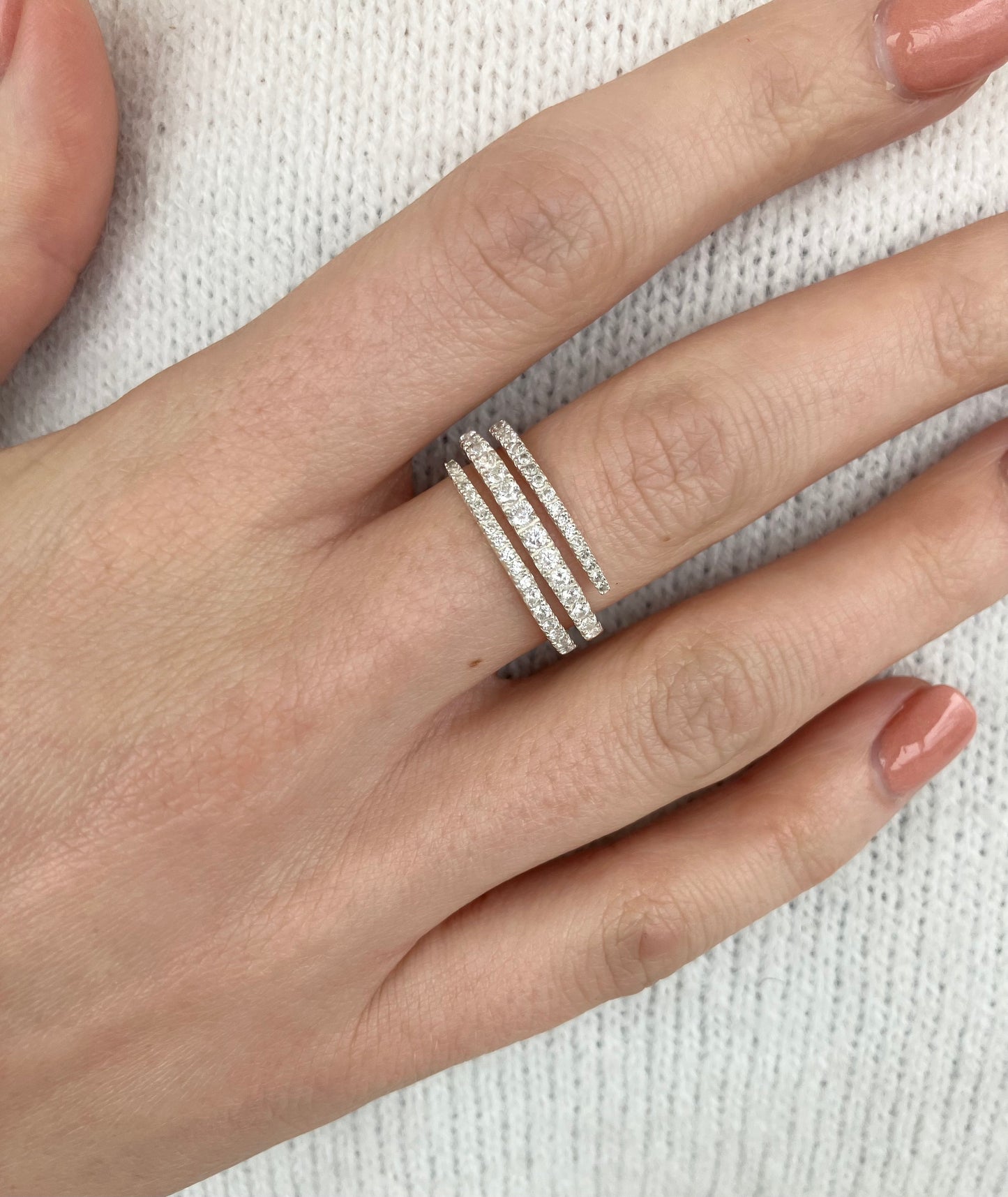 Sterling Silver CZ Wrap Ring