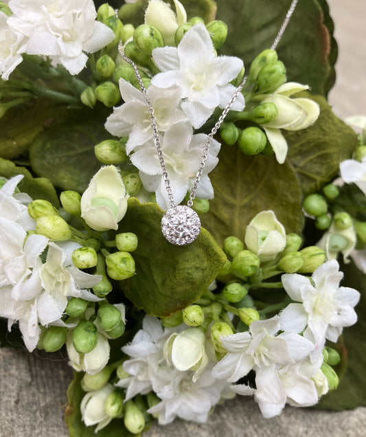 Diamond Halo Pendant Necklace