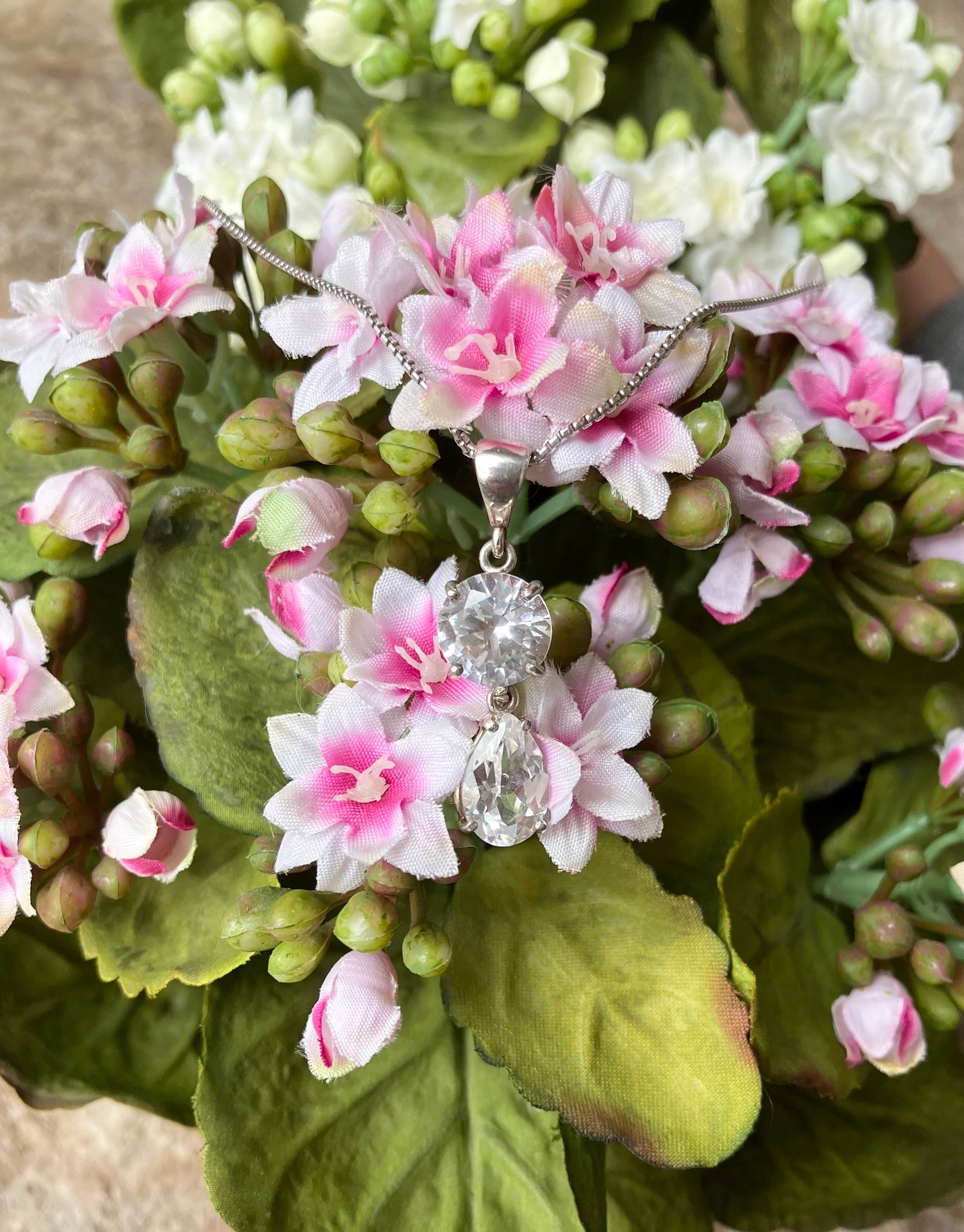 Lab Created White Sapphire Necklace