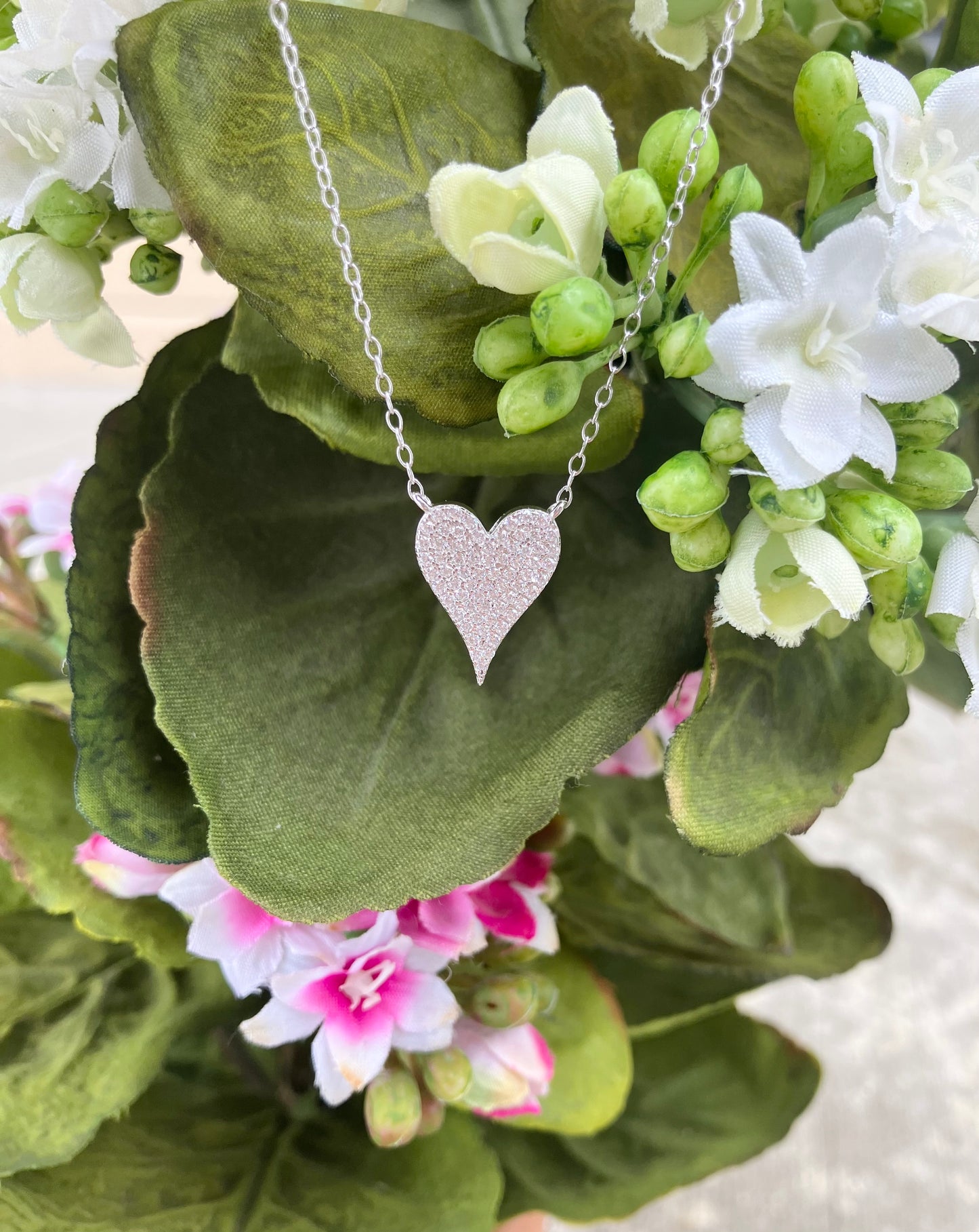Sterling Silver Pave CZ Necklace