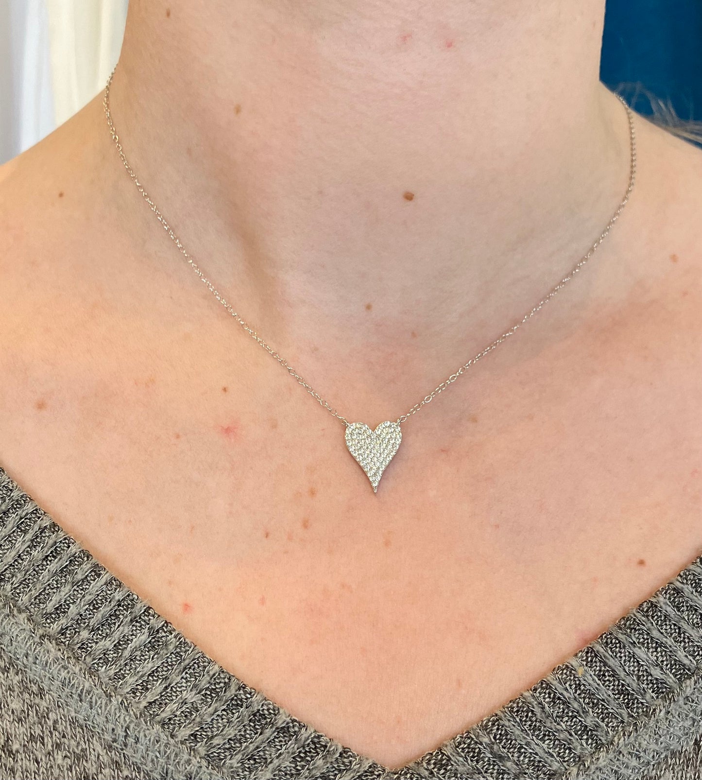 Sterling Silver Pave CZ Necklace