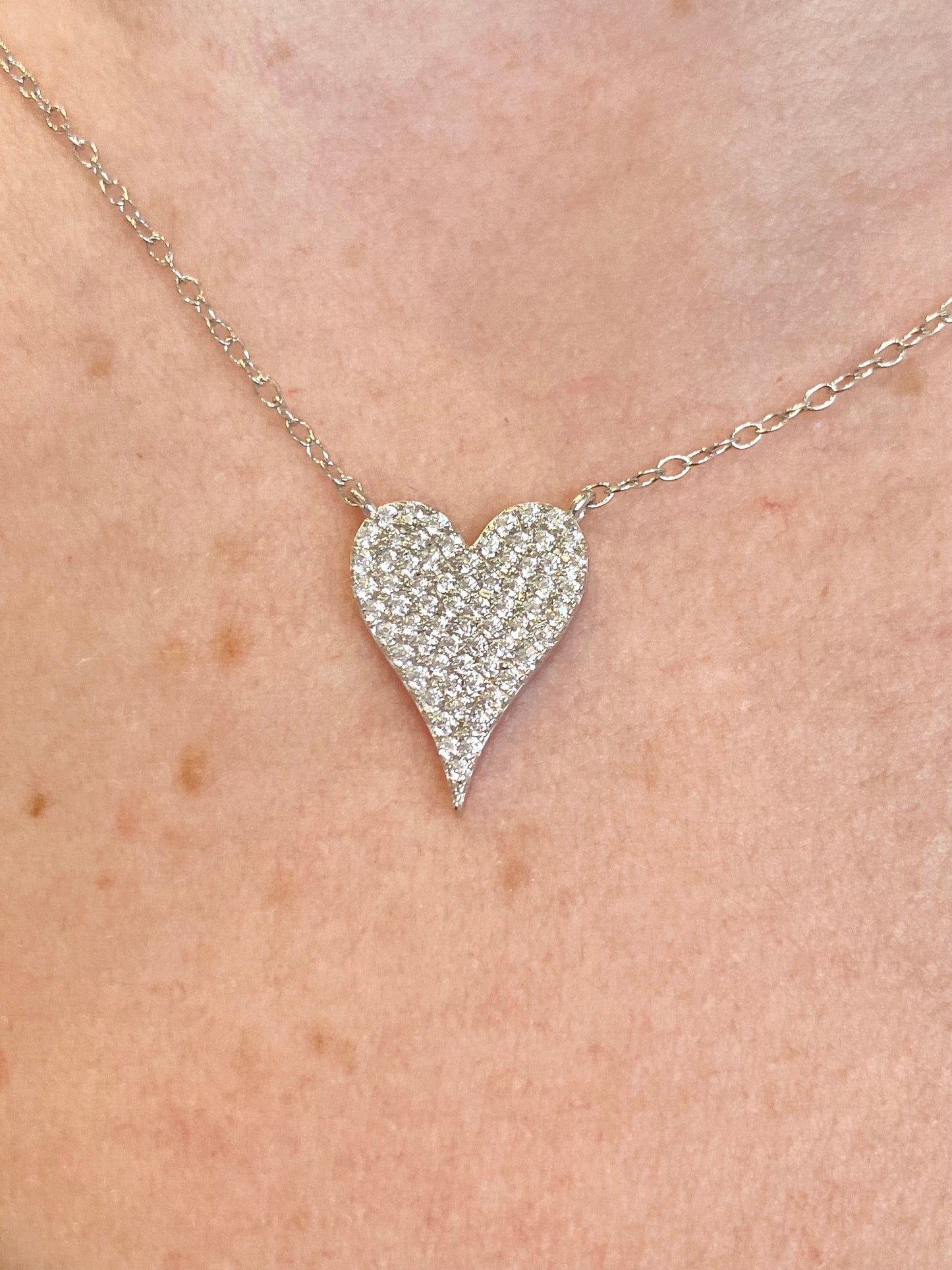 Sterling Silver Pave CZ Necklace