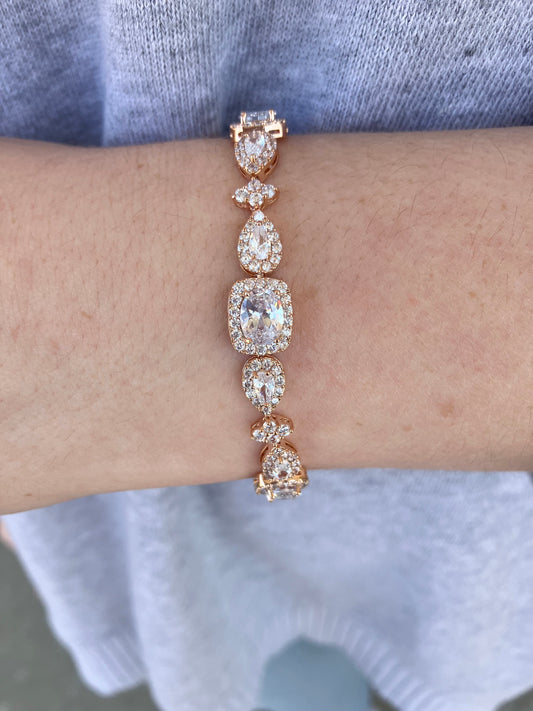 Gorgeous CZ Rose Toned Bracelet