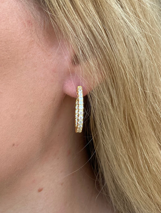 Gold Toned Round Hoop Earrings