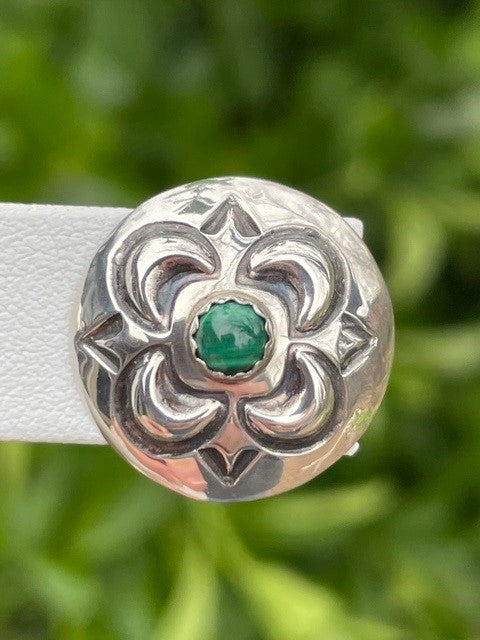 Sterling Silver and Malachite Stud Earrings