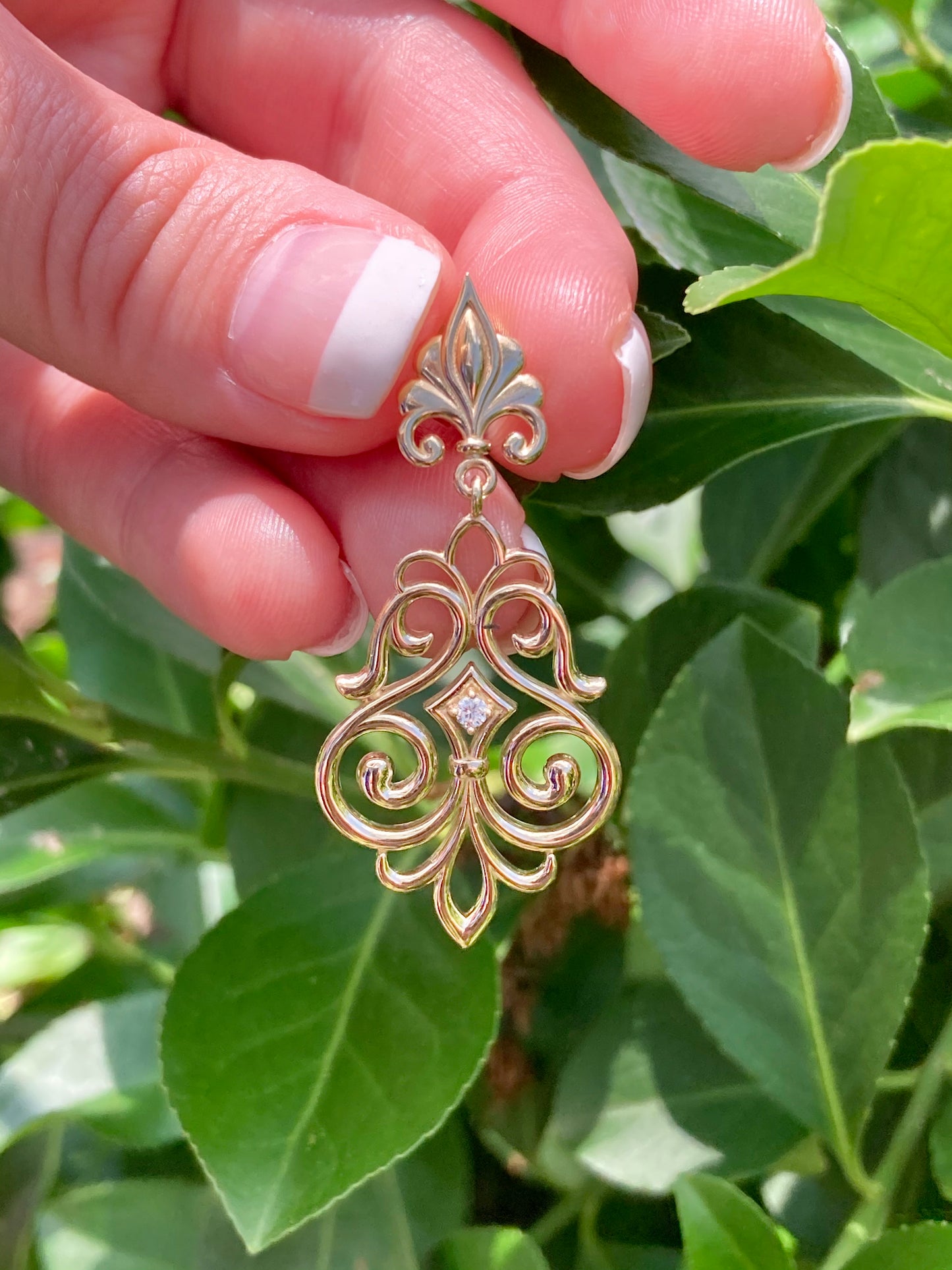 14K Yellow Gold Fleur-de-Lis Earrings