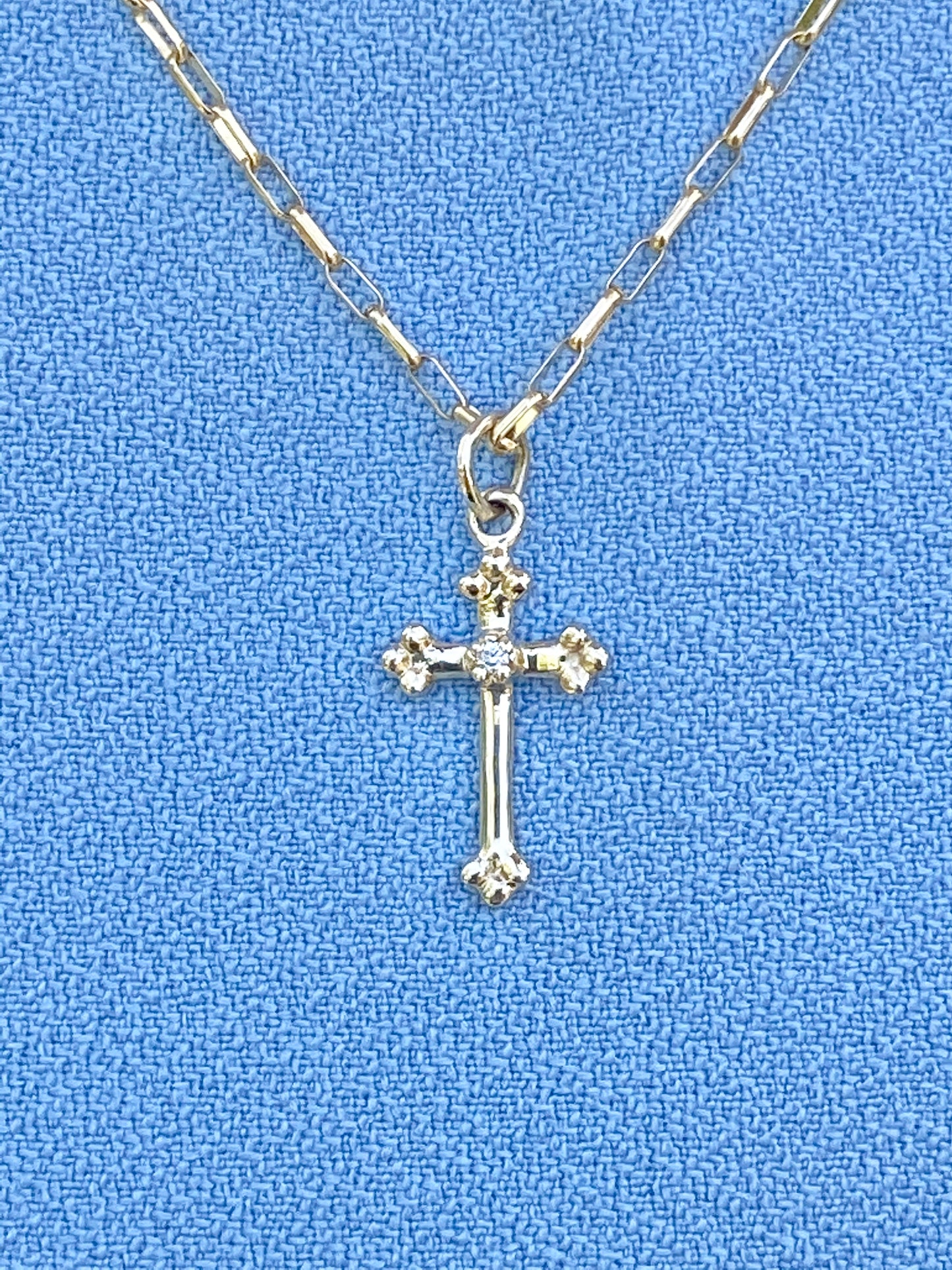 Gold-Filled Chain & 14K Yellow Gold Diamond Cross Necklace