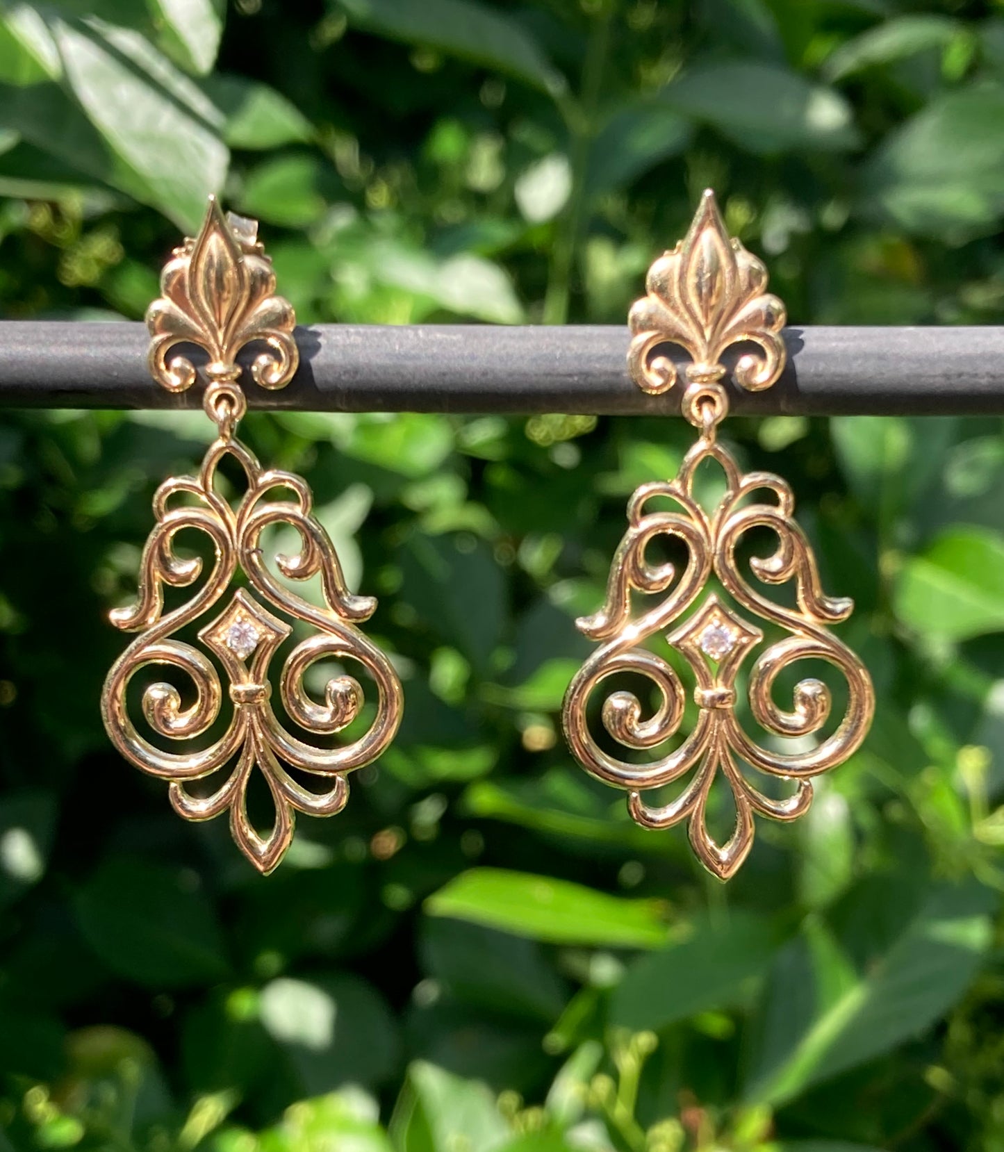 14K Yellow Gold Fleur-de-Lis Earrings