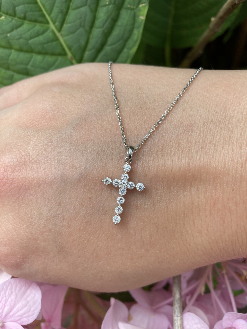 Lab-Created Diamond & Gold Cross Necklace