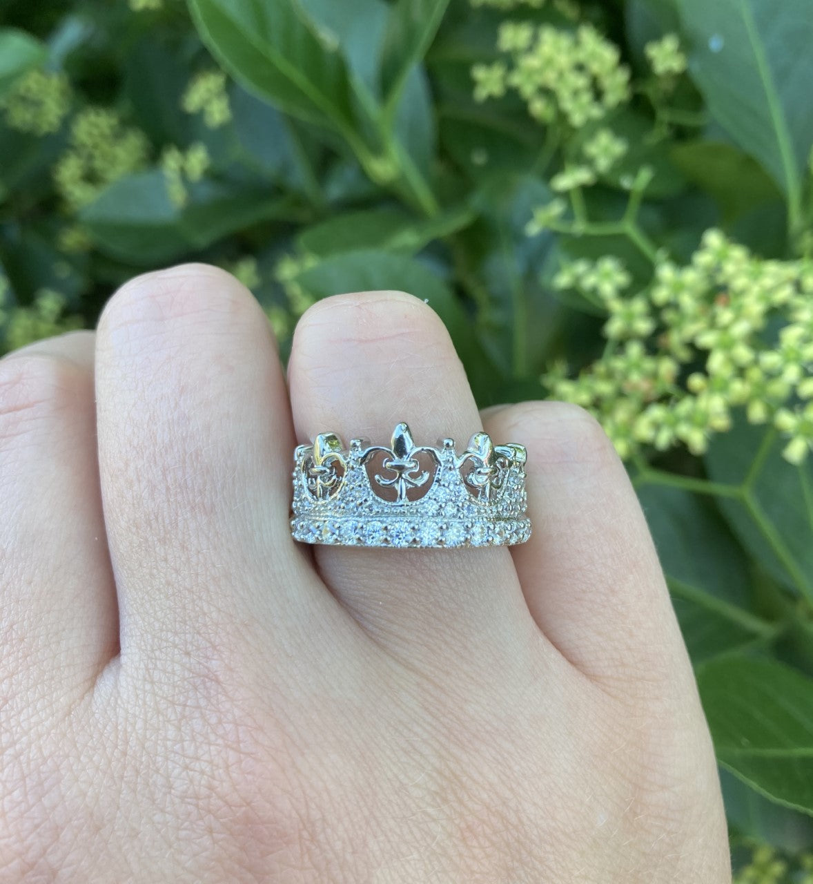 CZ Sterling Silver Crown Ring