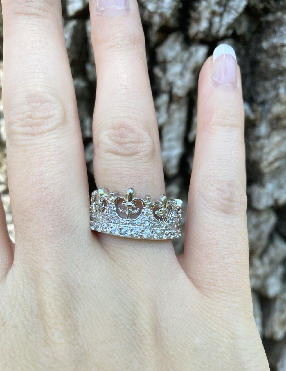 CZ Sterling Silver Crown Ring