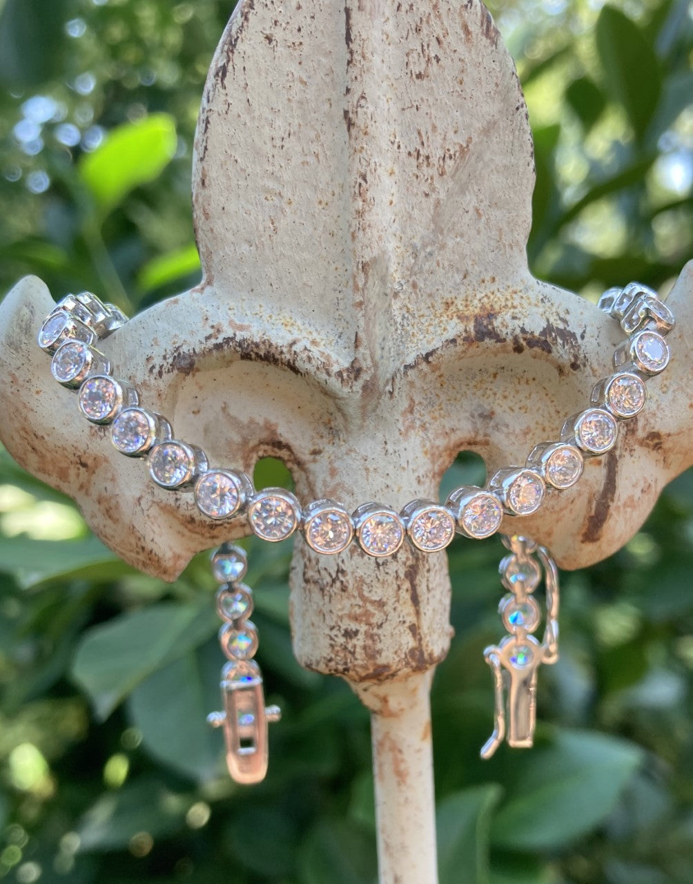 Bezel Set CZ and Sterling Silver Tennis Bracelet