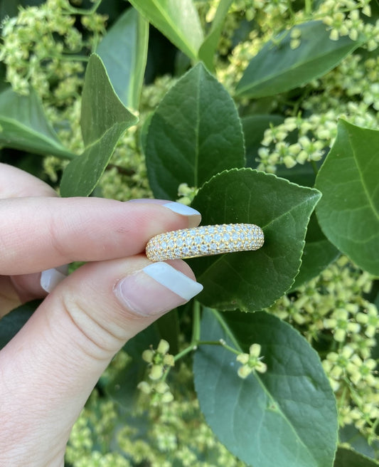 Gold Plated Pave CZ Eternity Band