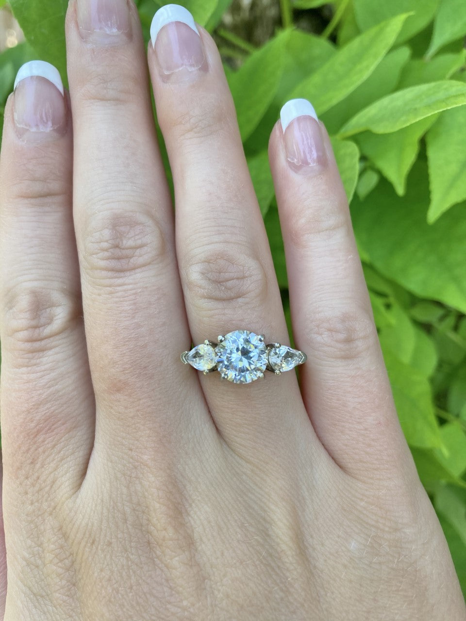 Lab Created White Sapphire and Sterling Silver Ring
