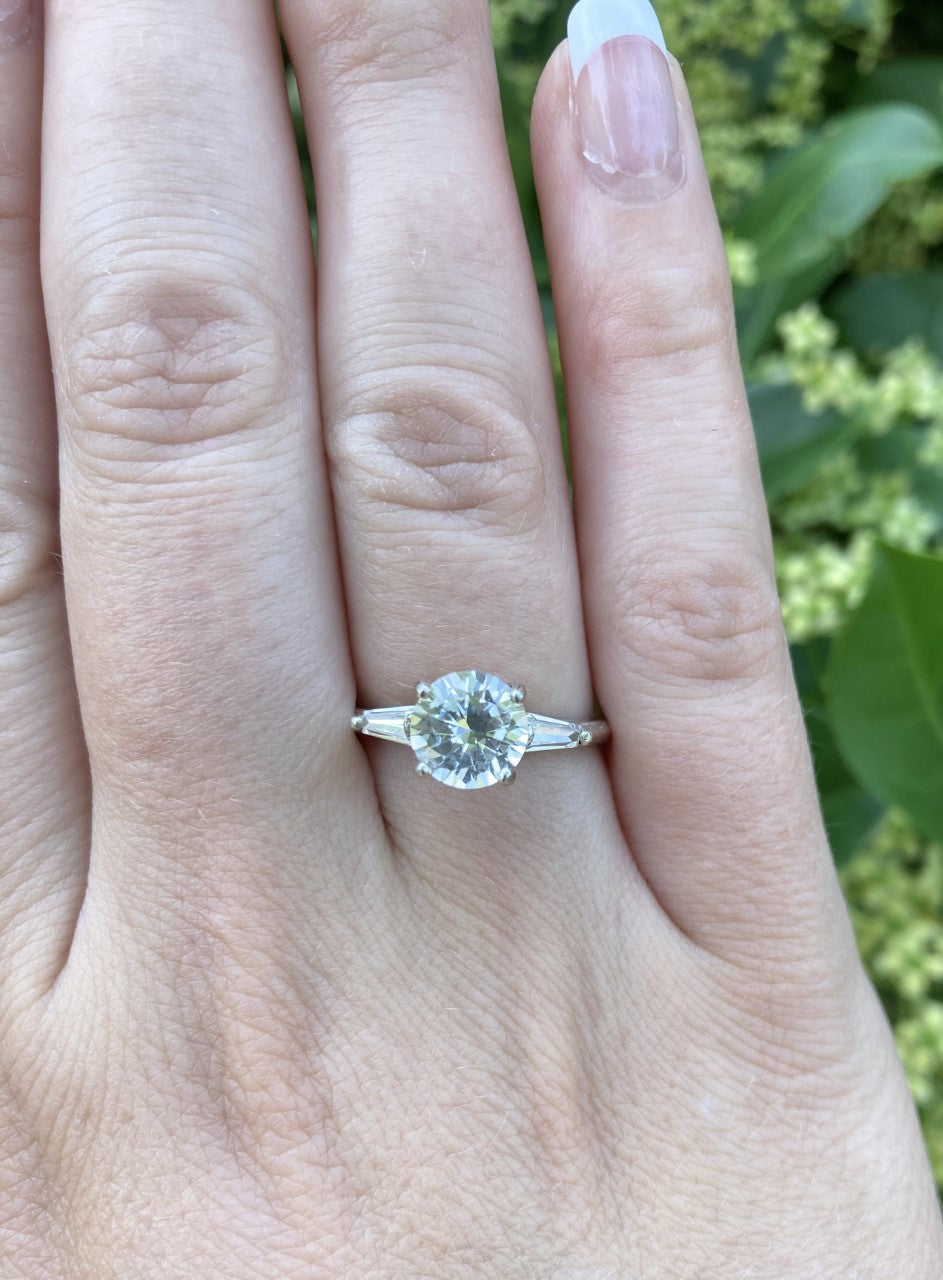 Lab-Created White Sapphire Sterling Silver Ring