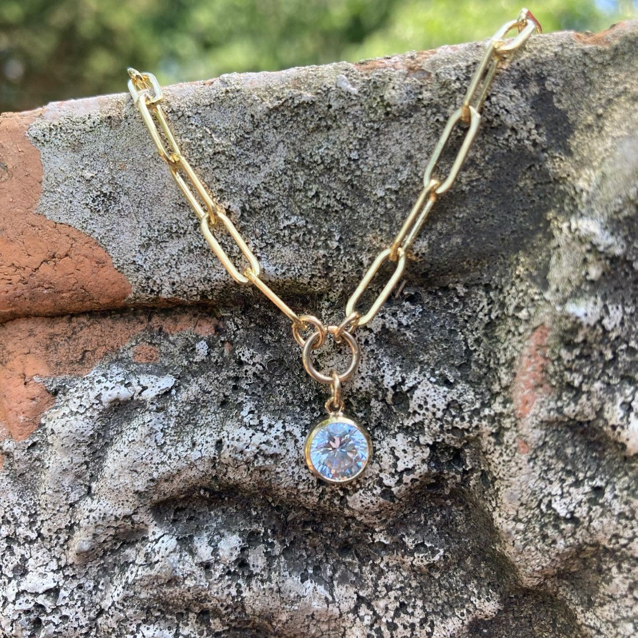 Gold-Filled Chain CZ Necklace