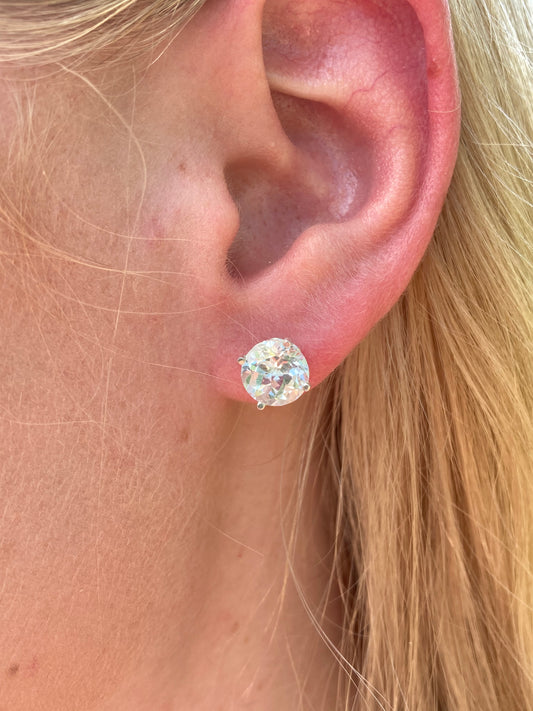 White Topaz Sterling Silver Studs