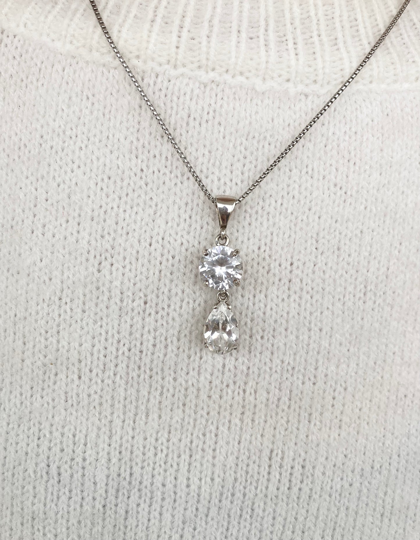 Lab Created White Sapphire Necklace