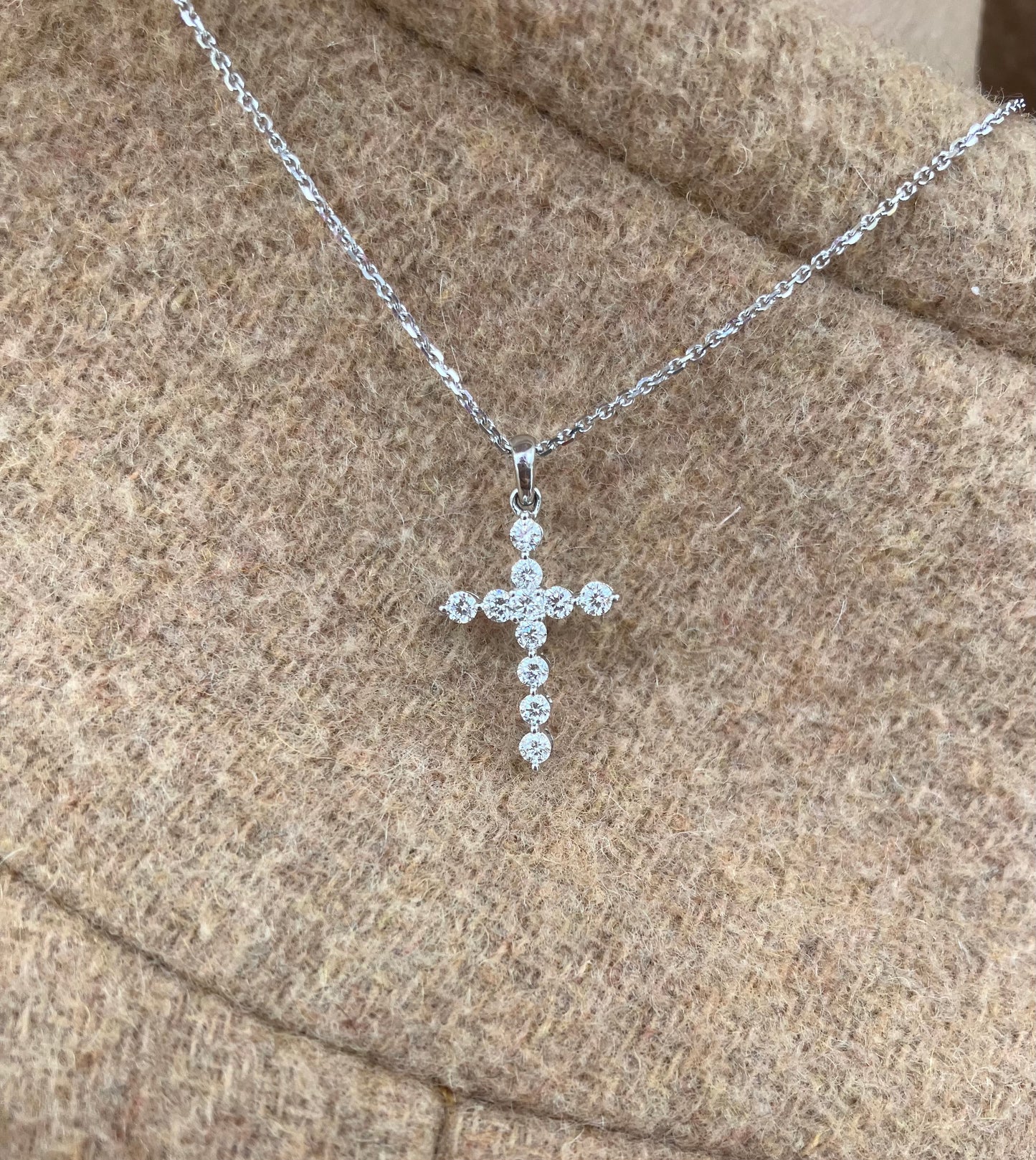 Lab-Created Diamond & Gold Cross Necklace