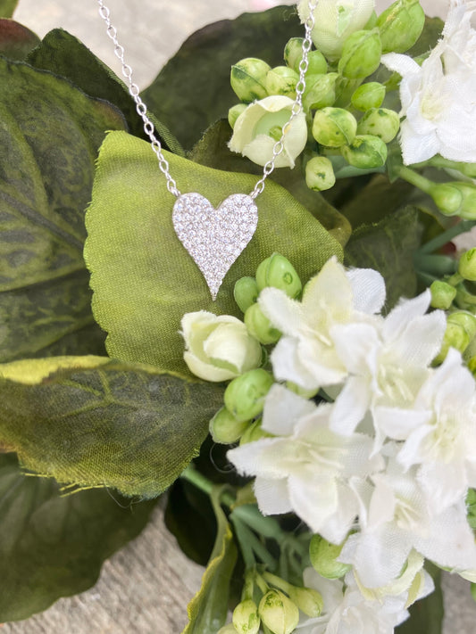Sterling Silver Pave CZ Necklace