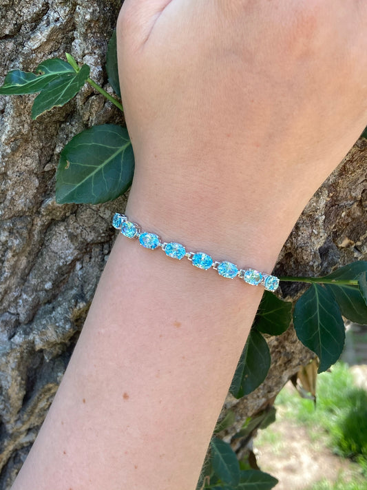 Sterling Silver & Blue Topaz Bracelet