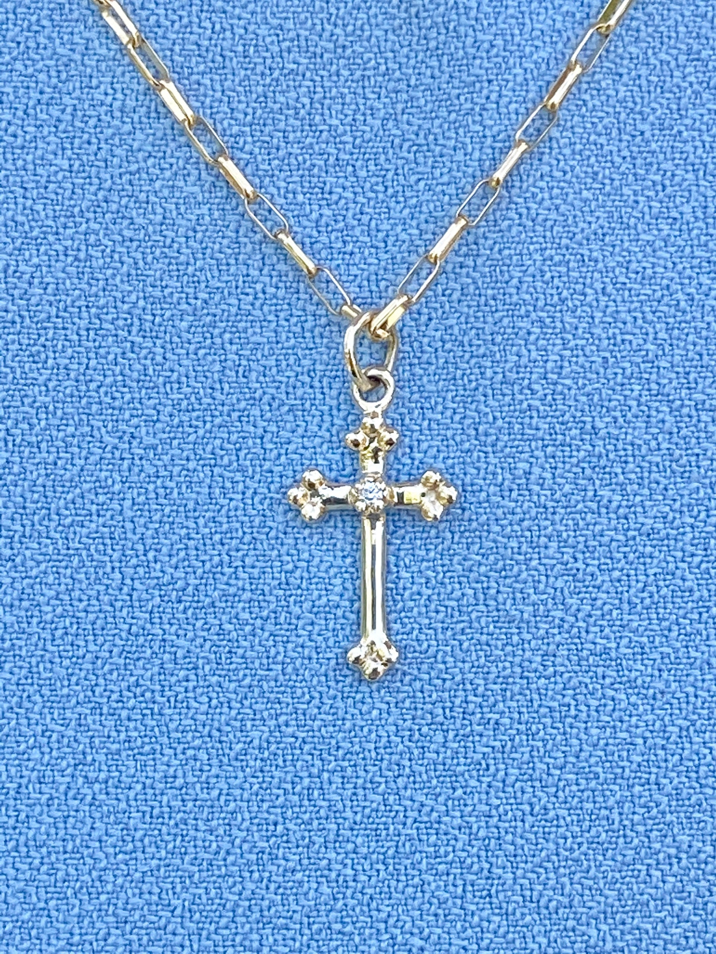Gold-Filled Chain & 14K Yellow Gold Diamond Cross Necklace