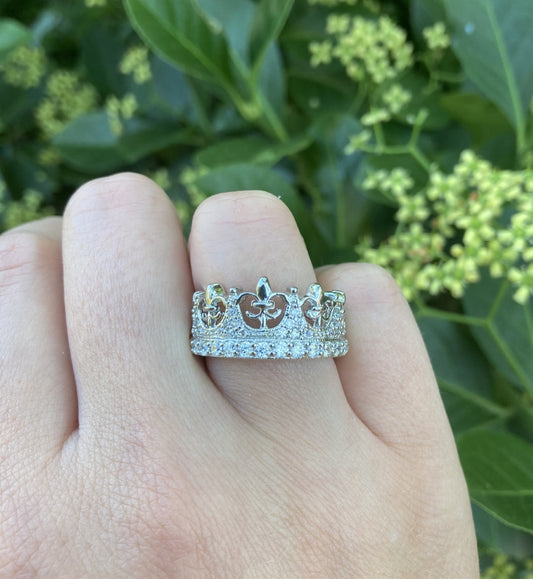CZ Sterling Silver Crown Ring