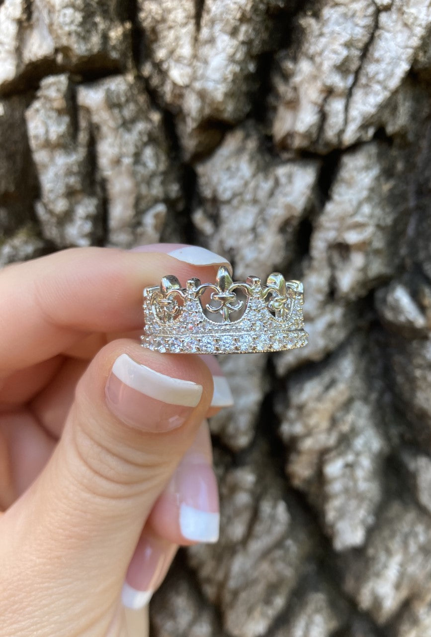 CZ Sterling Silver Crown Ring