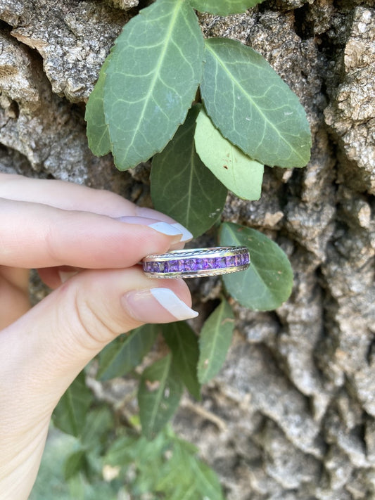 Sterling Silver Amethyst Band