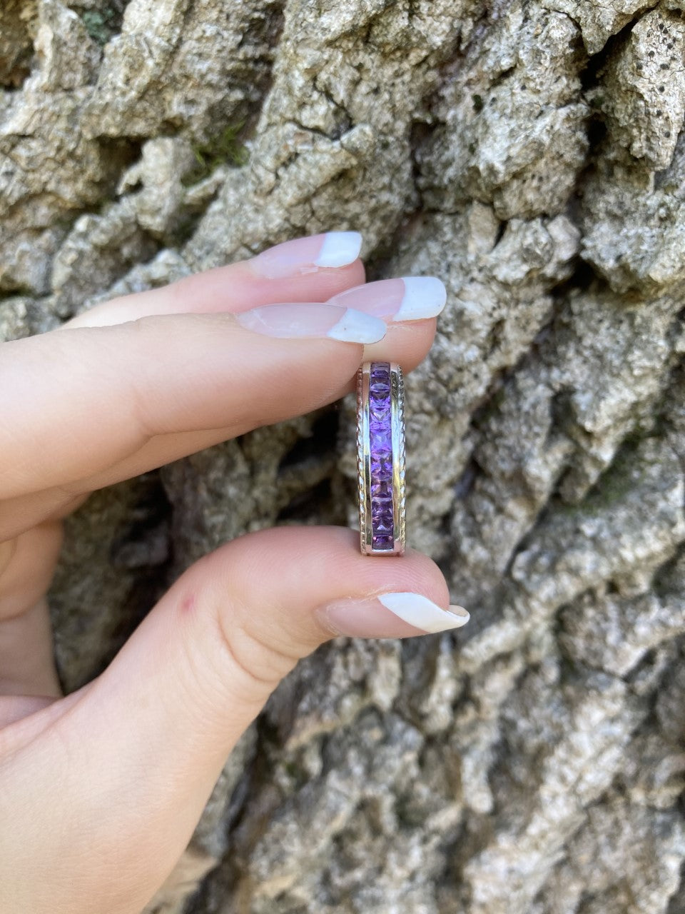 Sterling Silver Amethyst Band