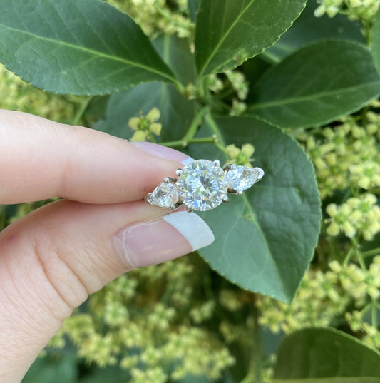 Lab Created White Sapphire and Sterling Silver Ring